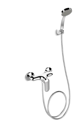WALL-MOUNT EXPOSED SHOWER MIXER with handshower .